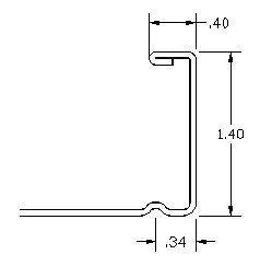 Engel TDF Rollforming profile for the 18 gague 12 station rollformer 